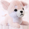 Simulation puppy plush toy pendant 10cm faux fur in light gray colour with net pocket packaging