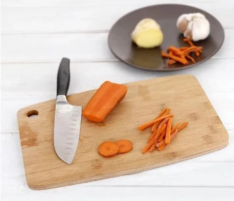 Square Moso bamboo cutting board 28 by 17 by 1 centimetres with antibacterial protection