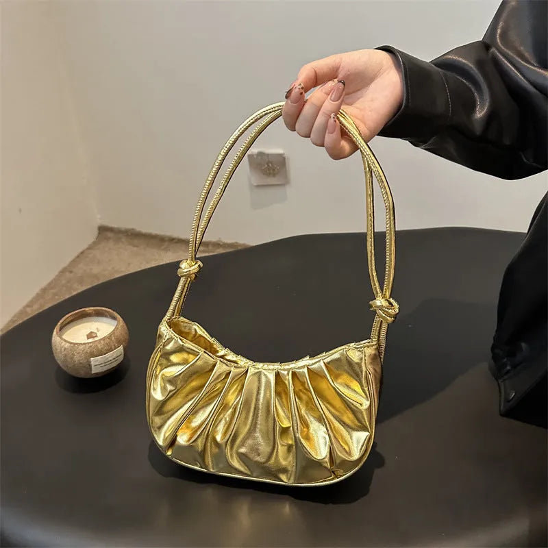 Korean style soft messenger bag with sandwich pockets in horizontal square shape