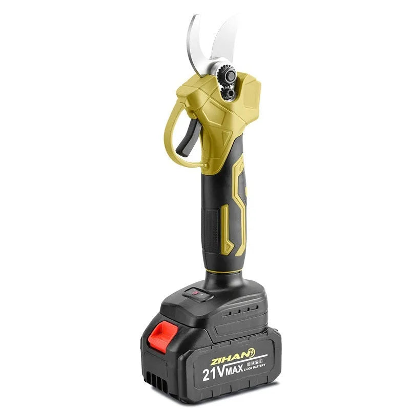 Electric pruning knife with lithium battery and plastic storage box for garden branch trimming