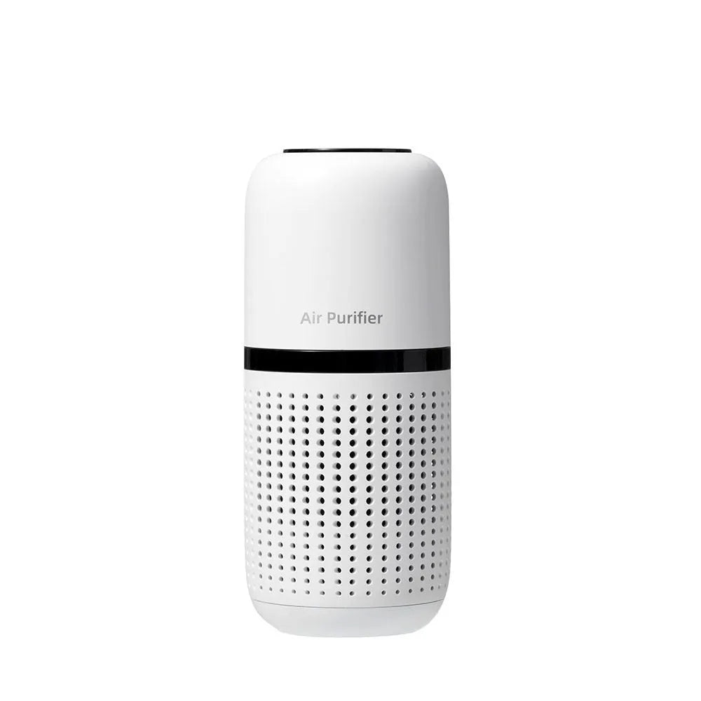 Car air purifier with negative ion formaldehyde removal, composite filter, touch control, USB power, black colour