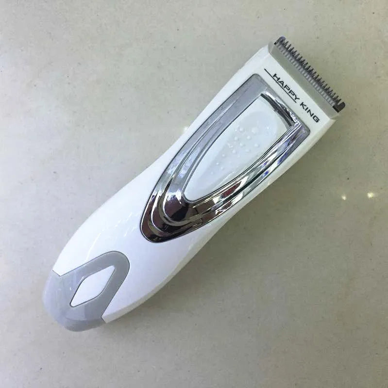 White children's barber scissors set with comb, limit combs, host, oil bottle, and brush