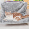 Grey cat bed hammock made of plush material measuring 46 by 30 by 25 cm