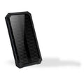 Solar power bank in orange, green, black or yellow with polymer lithium battery and compact plastic housing