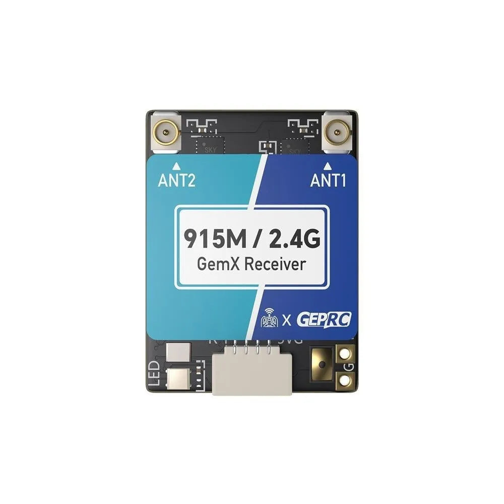 FPV dual-frequency ELRS receiver base station with T-shaped antennas and installation accessories.