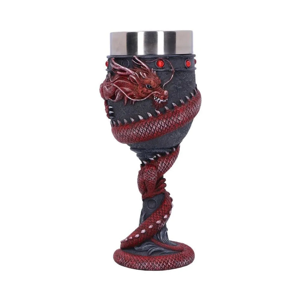 3D dragon design stainless steel red wine glass in gold or red colour with 200ml capacity