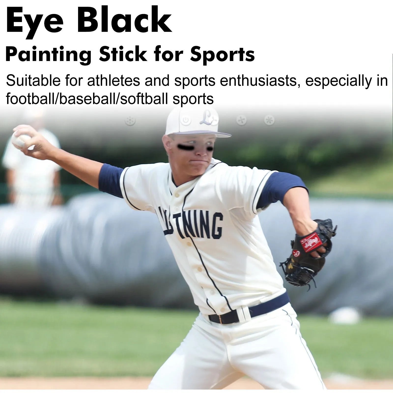 15g sports eye black paint stick for baseball athletes in 8.6cm packaging