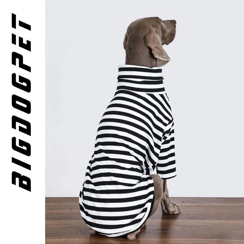 Black and white thin polyester dog clothing for large breeds in multiple sizes