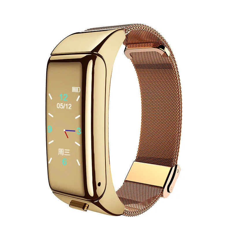 Bluetooth smart watch with call functionality and health tracking features on wrist
