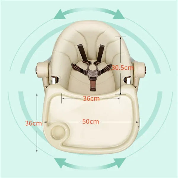 Blue anti-fall baby chair for toddler made from eco-friendly waterproof plastic