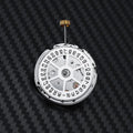 Silver stainless steel automatic watch movement replacement with 25mm diameter