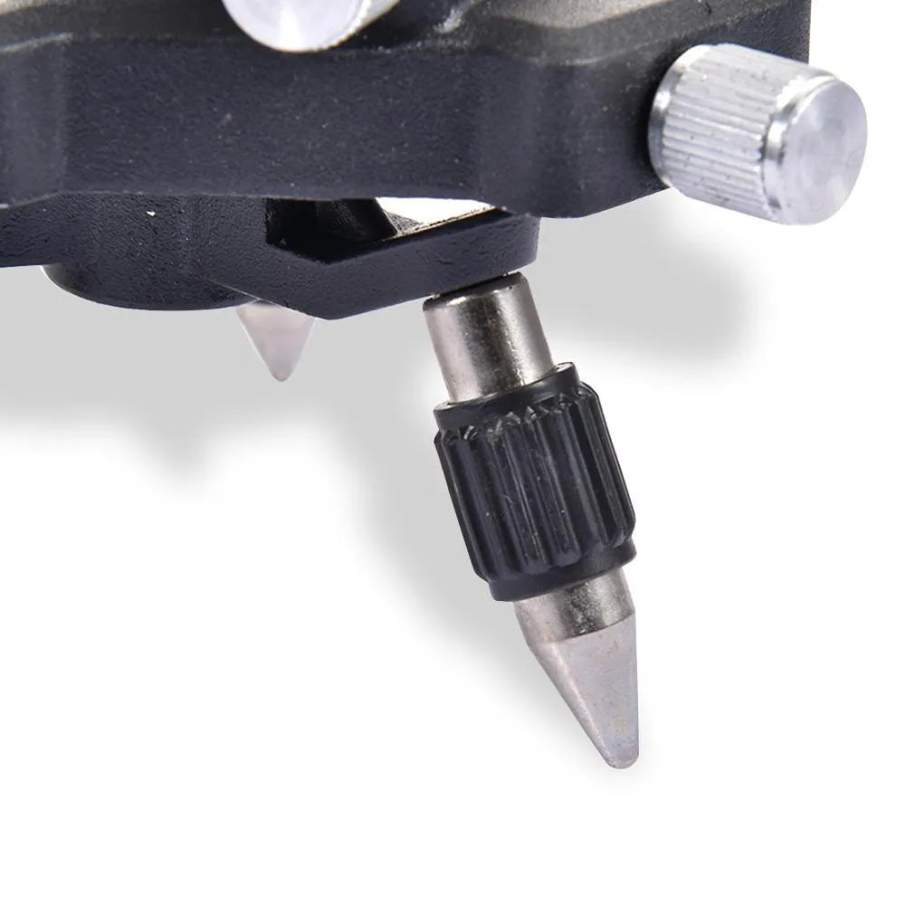 Black aluminium spirit level base with 360-degree angle adjustment for measurement tools