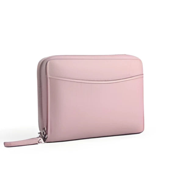 Genuine leather zip coin purse in a choice of solid colours on a plain background.