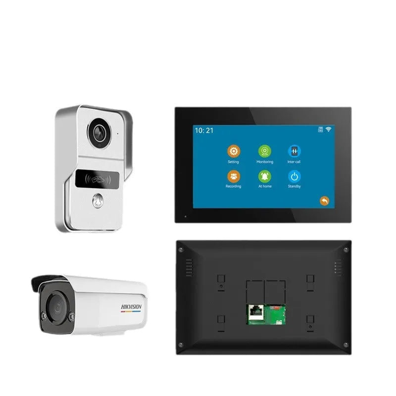 10-inch video intercom doorbell with 1080P camera and real-time monitoring system