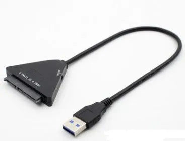 Black USB 3.0 to SATA adapter cable with 7+15 pin connector for hard drives