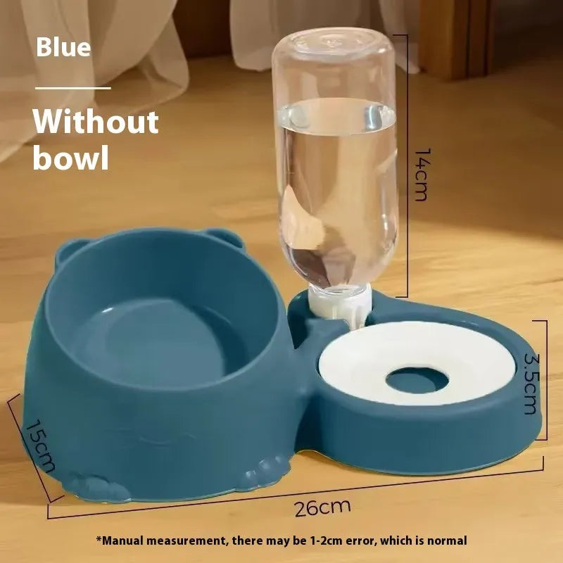 Automatic drinking pet basin for cats with two plastic bowls in a choice of five colours.
