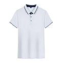 Man's short-sleeve polo shirt in a solid colour with a loose fit and asymmetric detail.