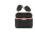 Black wireless Bluetooth headphones with ANC and a charging stand featuring type-C and wireless charging