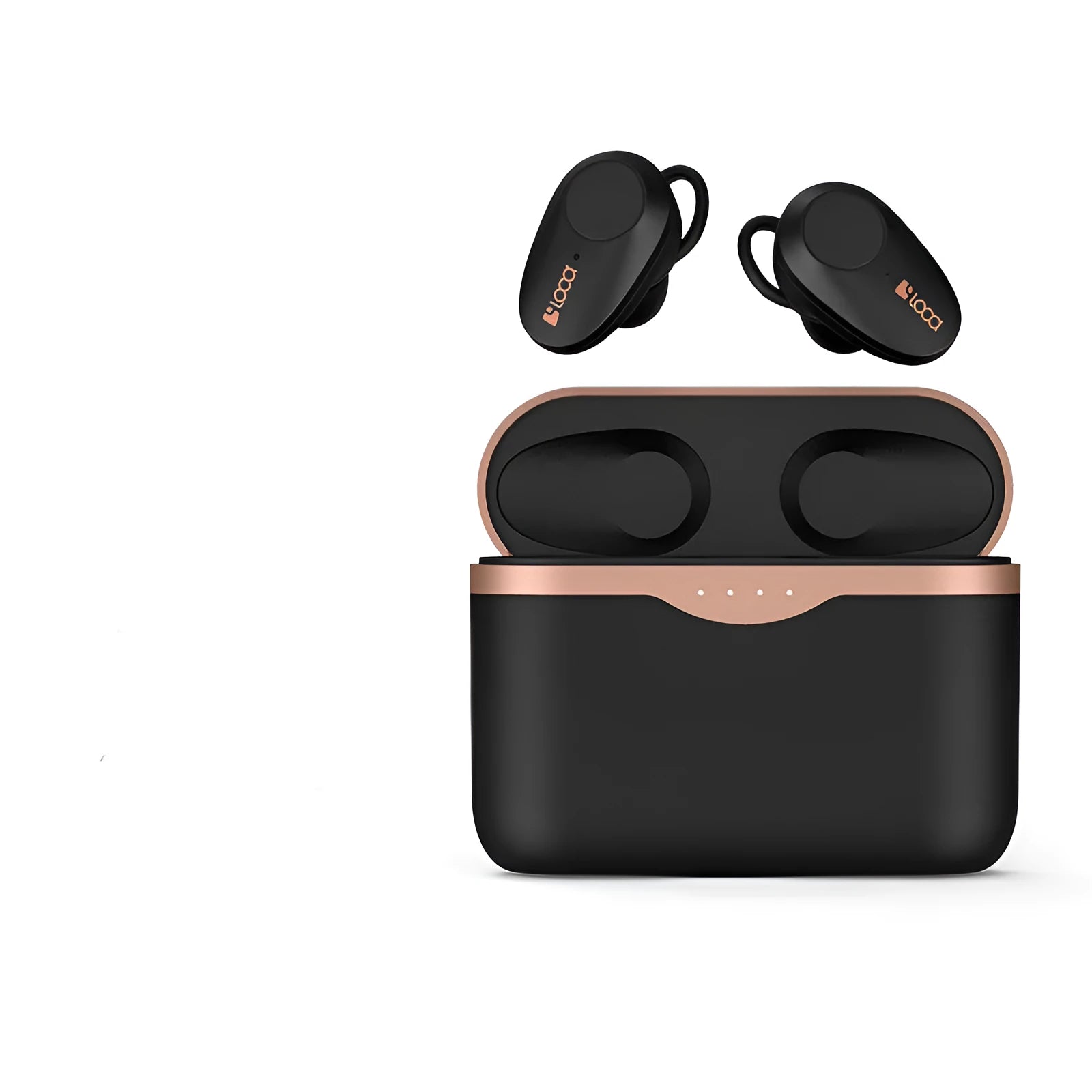 Black wireless Bluetooth headphones with ANC and a charging stand featuring type-C and wireless charging