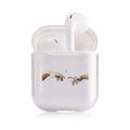 Transparent plastic protective cover on an Apple AirPods Pro charging case.