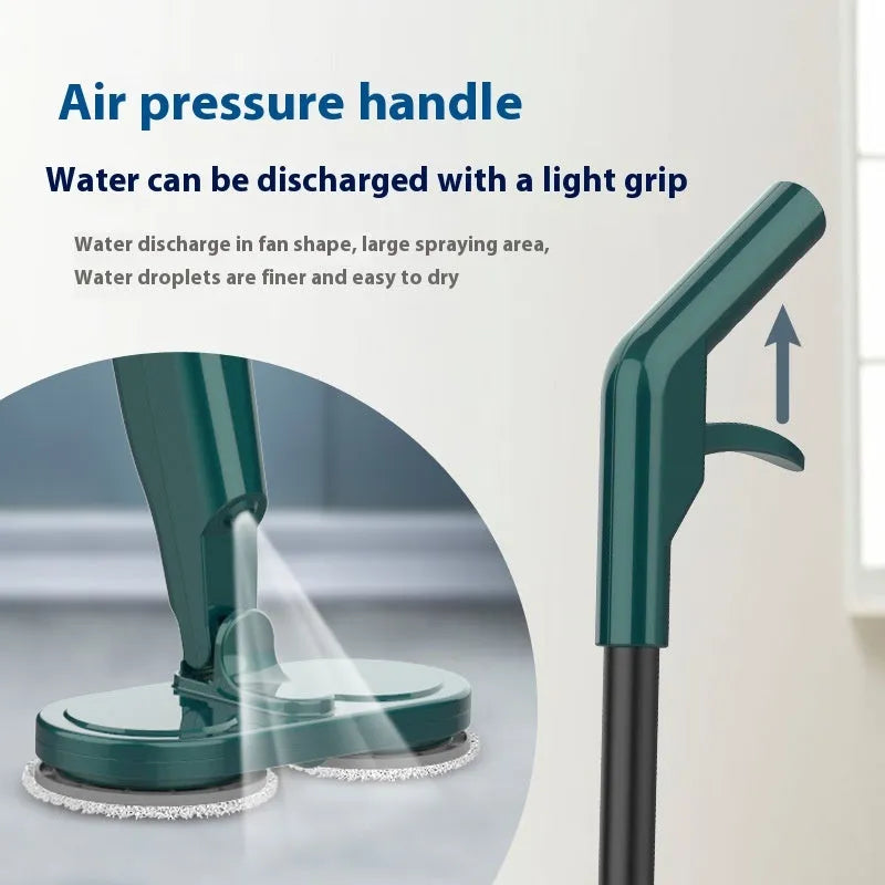 Wireless sweeping and mopping all-in-one machine in S5 Green colour with separate washbasin.
