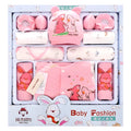 Pink radish rabbit print cotton baby girl clothes set with thick fleece lining for newborns