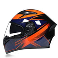 Full face ABS motorcycle helmet with anti-fog dual lens, available in multiple colours and sizes M to XXL