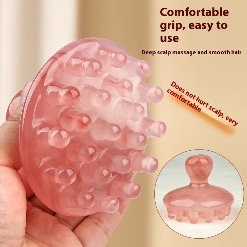 Wooden disc massage comb with 21 teeth for head acupressure in coffee brown colour