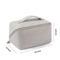 Vertical pattern pillow makeup bag in cubic 22.5cm design with PU material construction