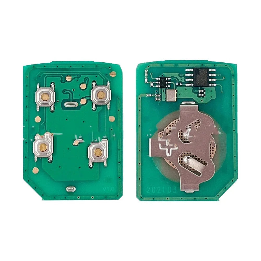 Ford car remote control key replacement shell made from black ABS plastic, showing front and back views.