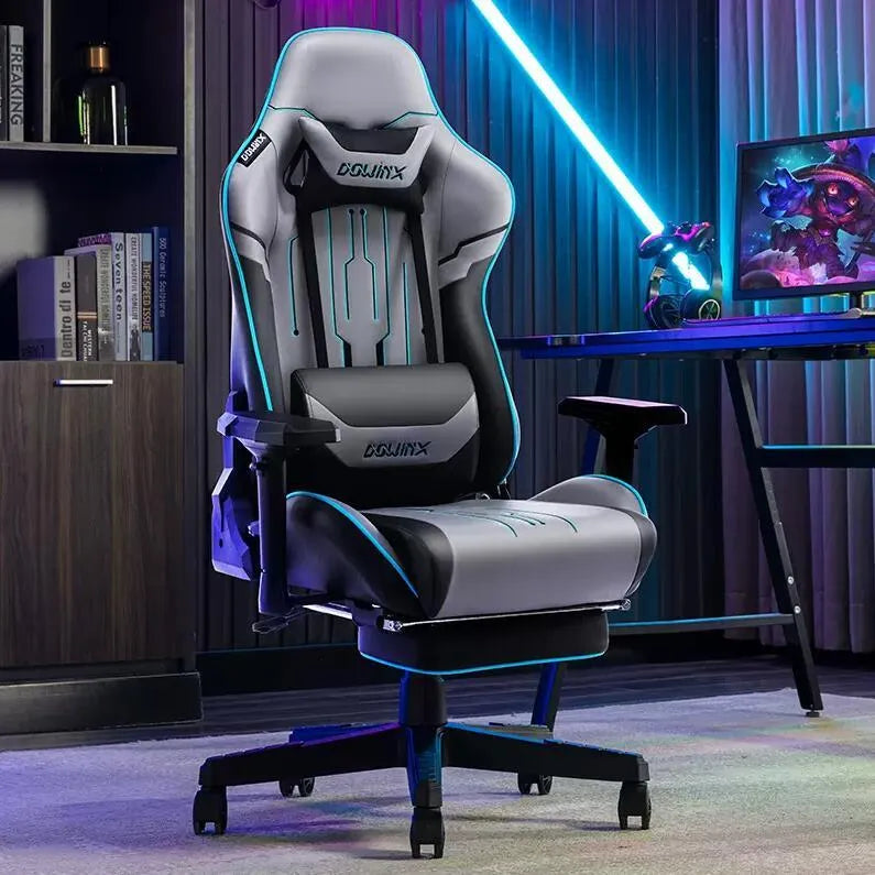 Dowinx black gaming chair with metal frame and 4D adjustable handrails for computer desk use