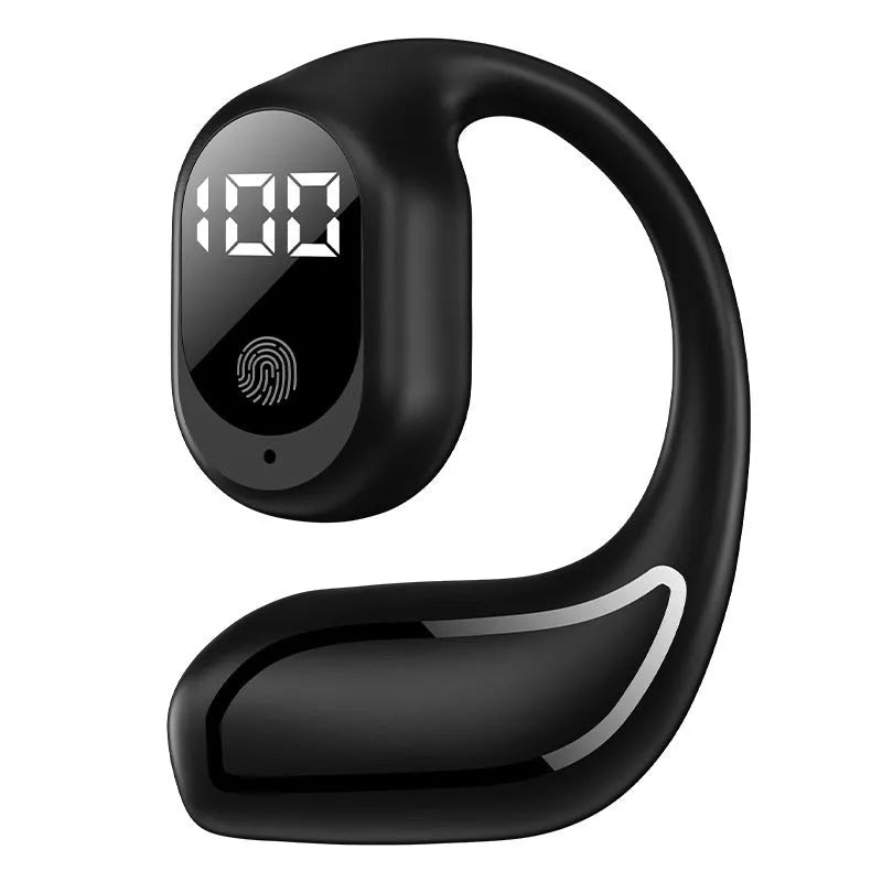 Wireless single-ear headset with ear hook in black, 39x42x24mm, PC ABS build