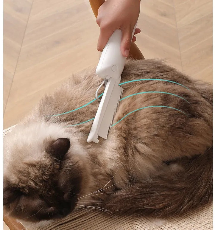 ABS plastic pet grooming brush for dogs and cats in pink, white, or white with blue bowl colours