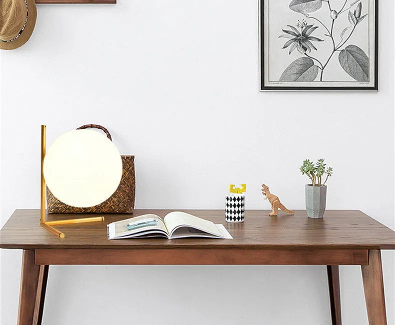 Creative LED table lamp with glass shade in three size options and three-tone light adjustment