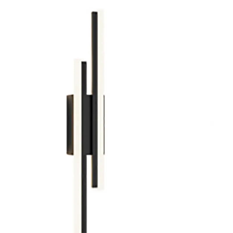 Minimalist Scandinavian-style acrylic LED wall lamp in black or gold, shown in left and right-handed orientations.