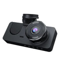 Black HD 1080P car dashcam with touch screen for front and rear simultaneous recording