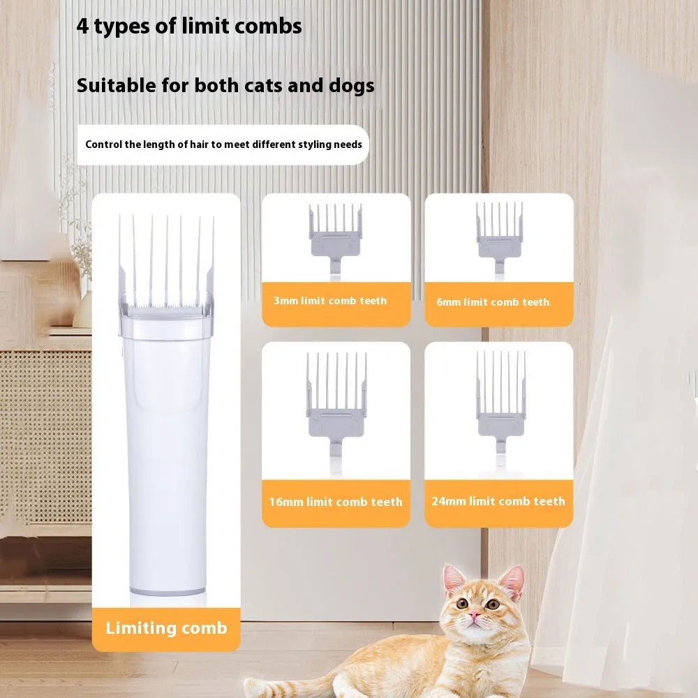 Pet multi-function hair conditioner household 5-piece set with electric clipper and attachments on white background