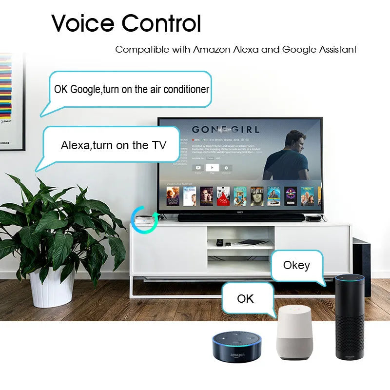 White infrared and RF combined remote control with extended wireless range