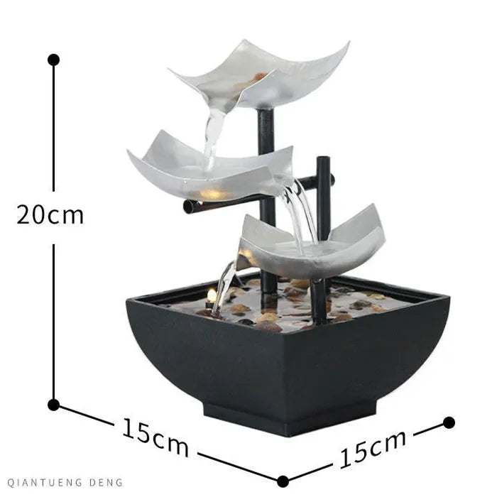 Modern minimalist desktop fountain water ornament with flowing water feature in JR001 colour
