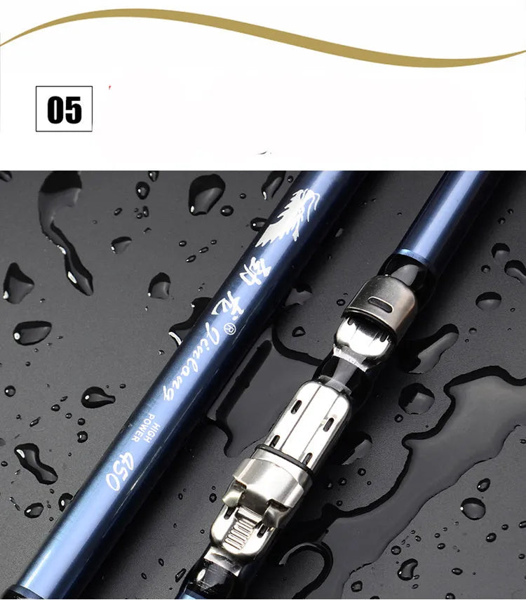 Blue carbon rock fishing rod 2.7m to 5.4m single pole for ocean rock fishing