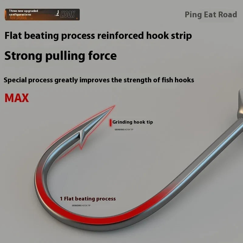 Set of 50 enhanced 7G steel jig hooks with a lead-headed hook for fishing tackle.