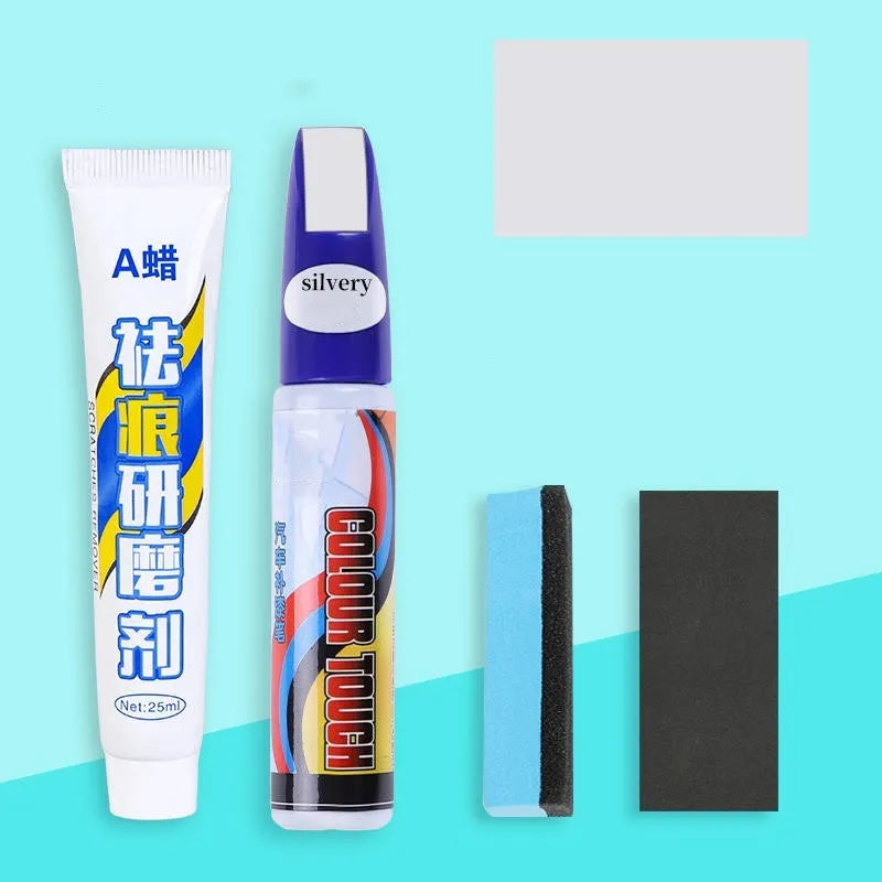 Automotive paint repair pen scratch repair fluid 4-piece kit with touch-up paint pen and accessories