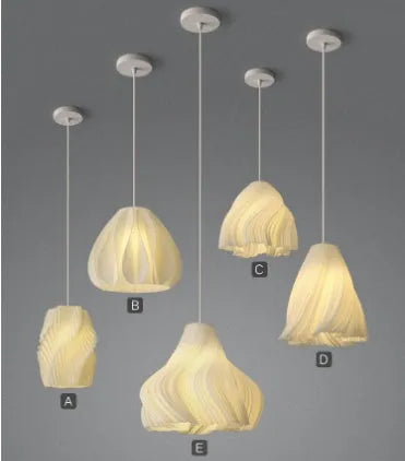 Nordic iron fish-shaped LED chandelier with three-colour light for dining room or bedroom
