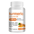 Turmeric curcumin capsules bottle with bee propolis, ginger, and black pepper for joint health, 120 vegetarian capsules