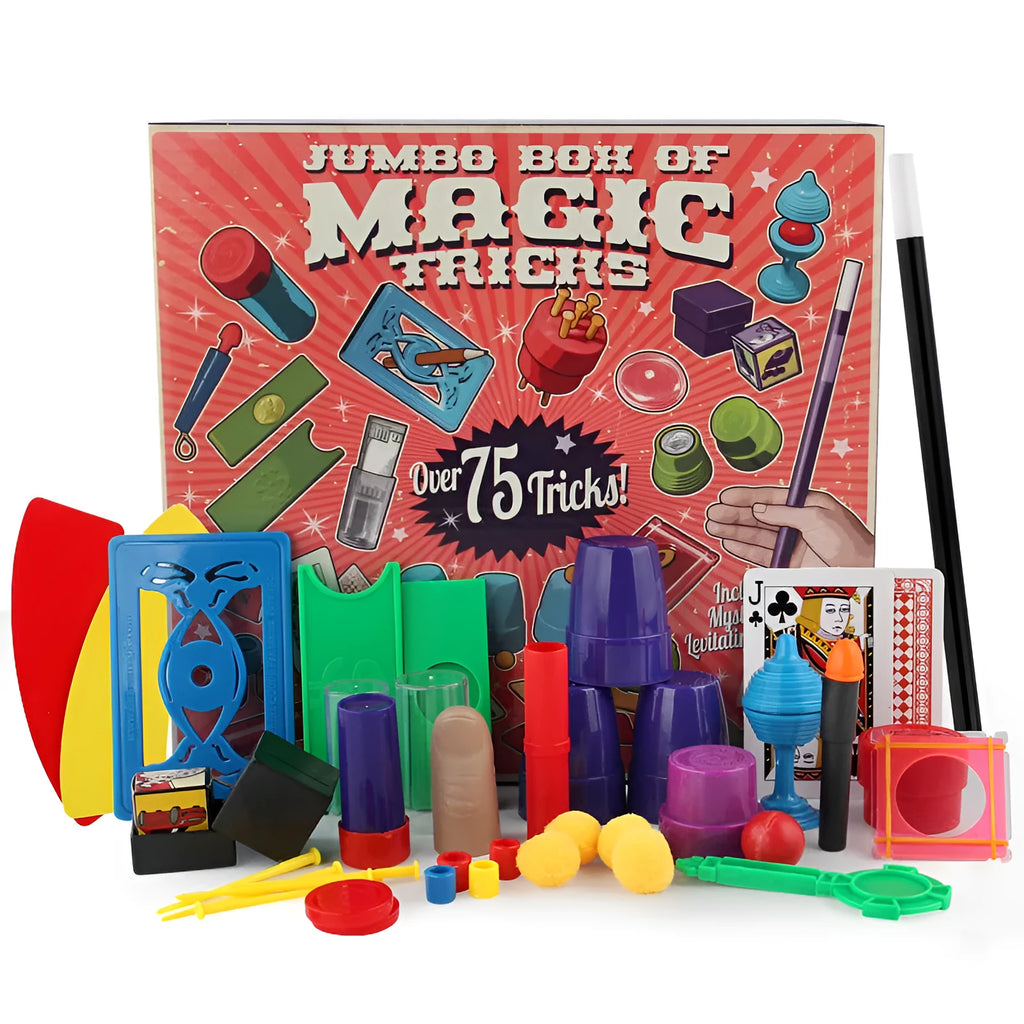 Plastic magic prop set toy for children aged 3-7 in purple or red colour options.