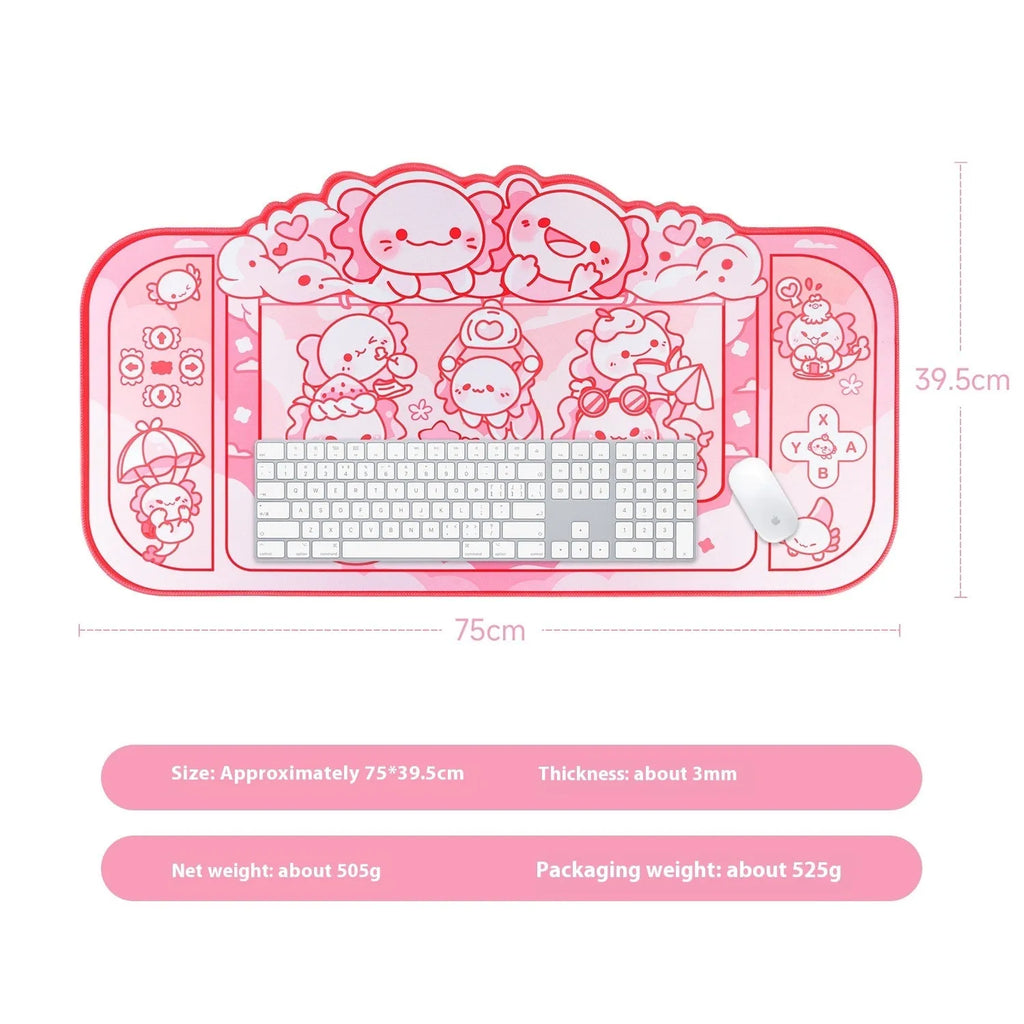 Hexagonal dragon crane machine large cloth mouse pad measuring 75 by 40cm with cartoon anime design