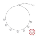 S925 silver geometric han style round anklet for women with gold or platinum plating options