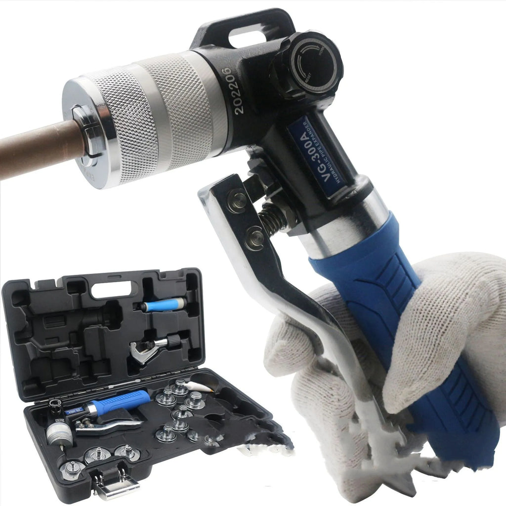 VG-300 style hydraulic tube expander tool made from high-strength alloy steel for refrigeration maintenance.
