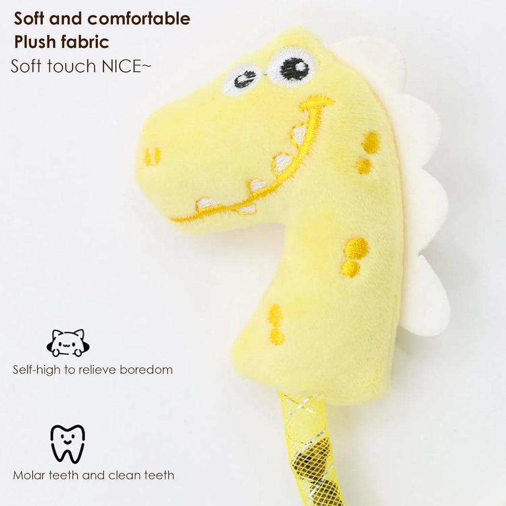Set of cat toys including plush animals, rope toys, and springs on a pink background