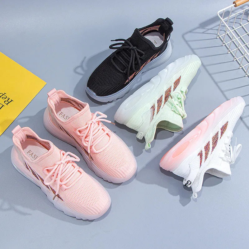 Women's high-top sports casual shoes in cowhide, shown in available colours with a flat plastic sole.